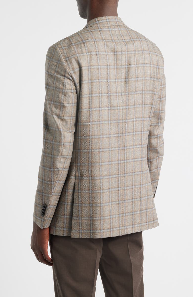 Peter Millar Hartford Classic Fit Windowpane Check Wool & Cashmere Blend Sport Coat, Alternate, color, Tan