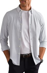 Rhone Commuter Slim Fit Striped Performance Shirt