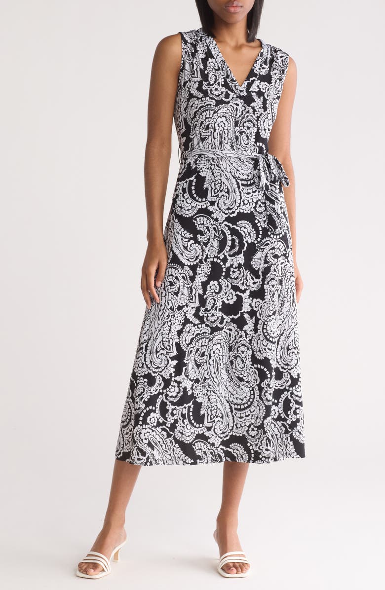 1.STATE Sleeveless V-Neck Tie Waist Maxi Dress, Main, color, 