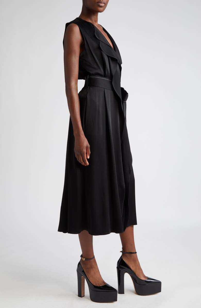 Victoria Beckham Sleeveless Belted Trench Dress, Alternate, color, 