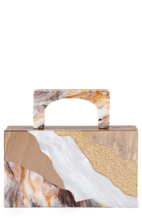 Fleur Acrylic Top Handle Bag