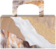 Olga Berg Fleur Acrylic Top Handle Bag