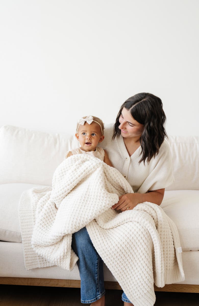 SARANONI Waffle Toddler Blanket, Alternate, color, Ivory