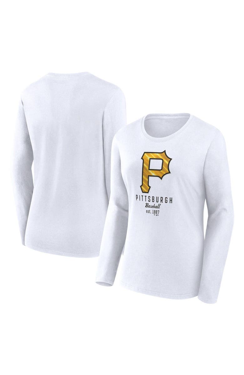 FANATICS Women's Fanatics Branded  White Pittsburgh Pirates Lightweight Fitted Long Sleeve T-Shirt, Main, color, 