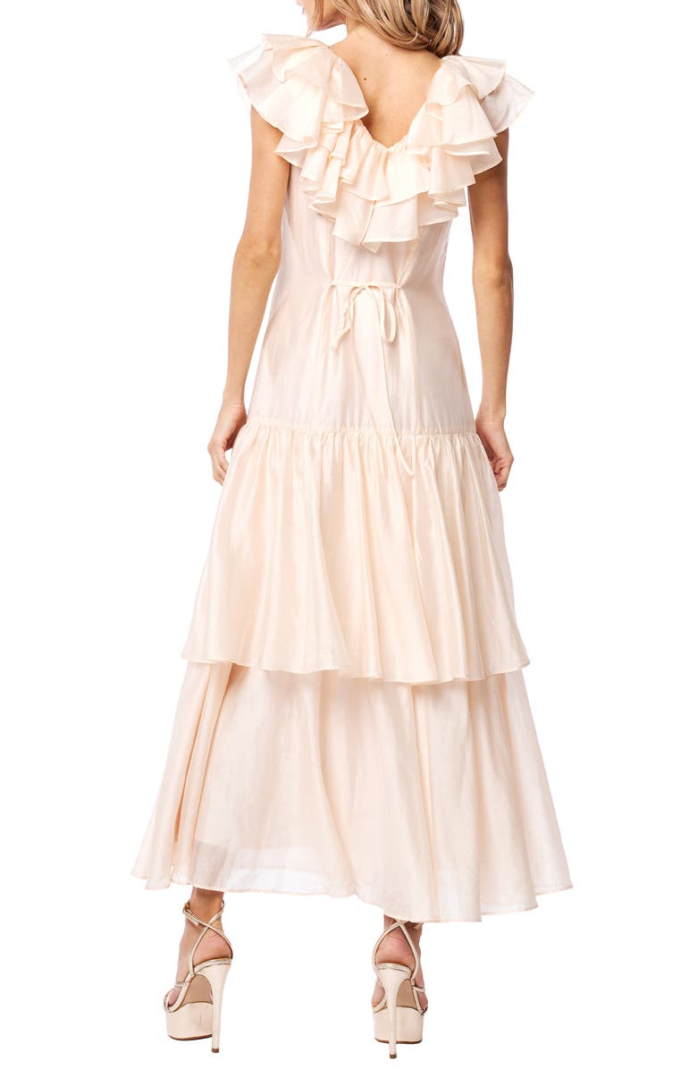 CIEBON Stelanie Flutter Sleeve Tiered Cocktail Dress, Alternate, color, Peach