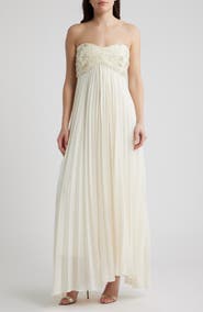 Delfi Collective Sabrina Embellished & Pleated Strapless Gown
