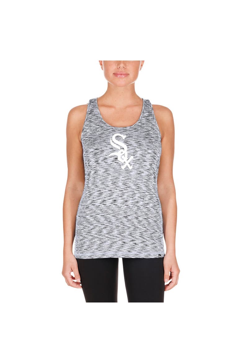 Women's New Era Black Chicago White Sox Space Dye Keyhole Back Tank Top, Alternate, color, Black