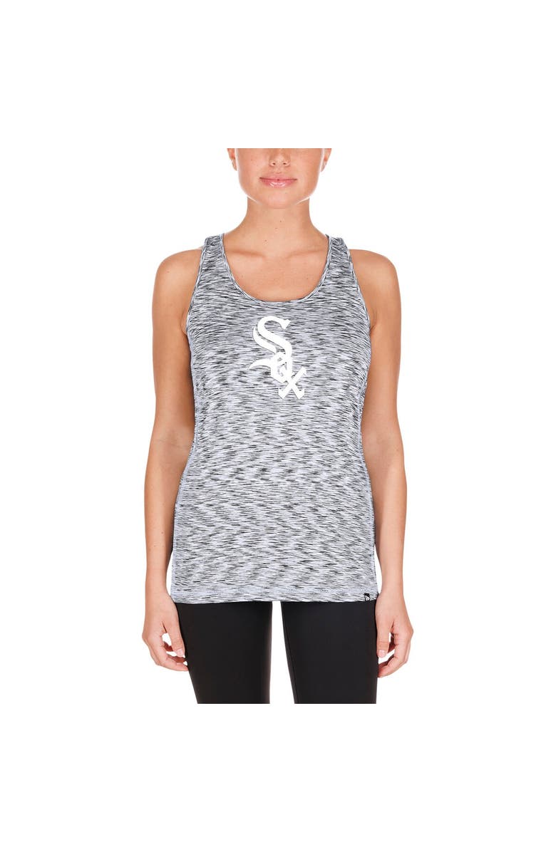 New Era Women's New Era Black Chicago White Sox Space Dye Keyhole Back Tank Top, Alternate, color, Black