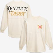 SPIRIT JERSEY Men's Spirit Jersey Cream Kentucky Derby Oversized Original Long Sleeve T-Shirt