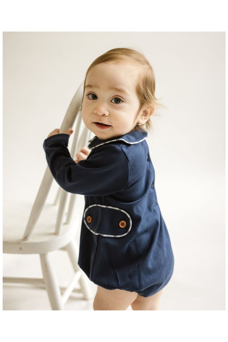 Oliver Bubble Romper, Alternate, color, Navy