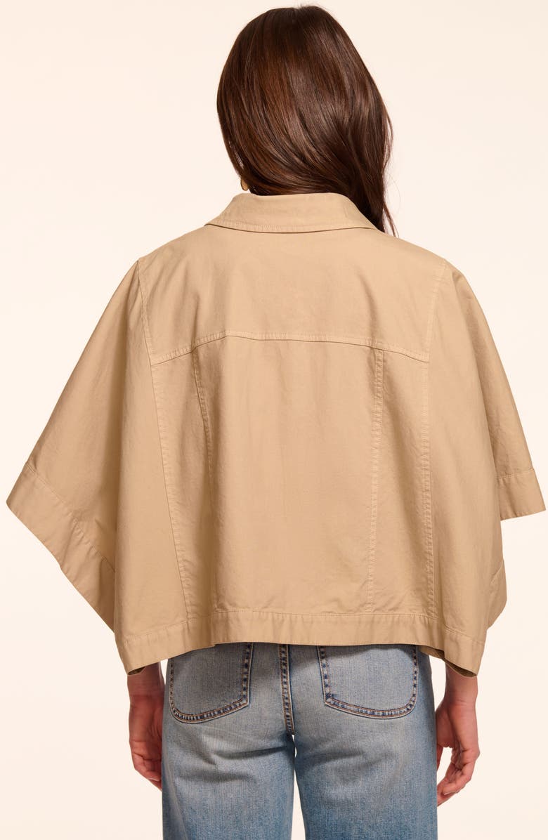 Ramy Brook Beatrice Crop Cotton Stretch Canvas Cape, Alternate, color, Sandstone