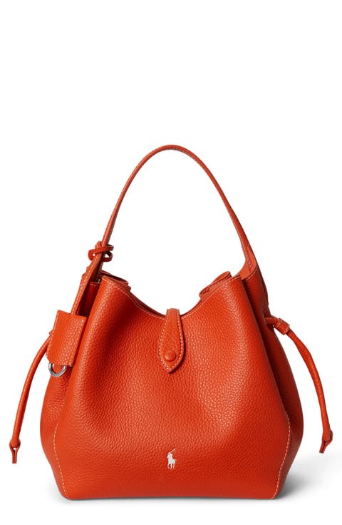 Small Polo Play Pebble Leather Bucket Bag