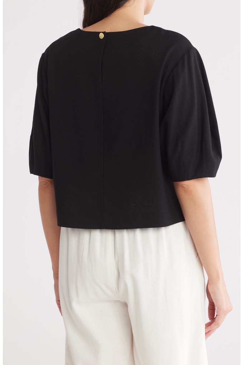 Balloon Sleeve Top, Alternate, color, BLACK