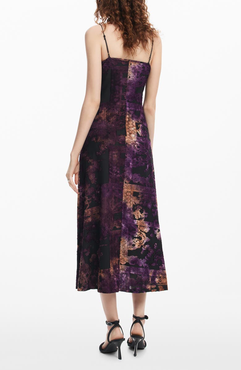 Desigual Rosy Velvet Jacquard Dress & Pullover Sweater, Alternate, color, Purple/ Black Mix