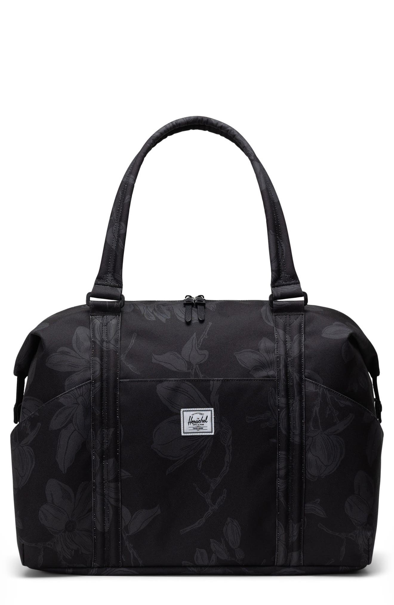 Herschel Supply Co. Strand Recycled Polyester Duffle Bag, Main, color, Block Print Floral