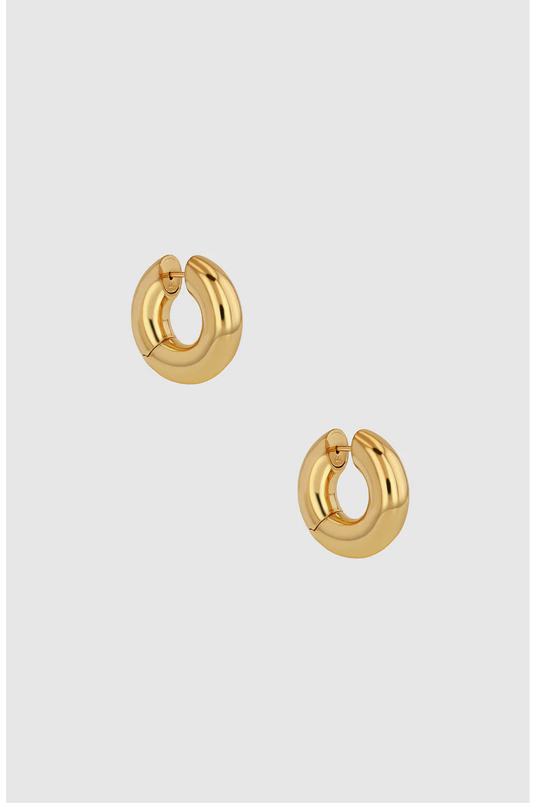 Bold Link Hoop Earrings, Alternate, color, Gold