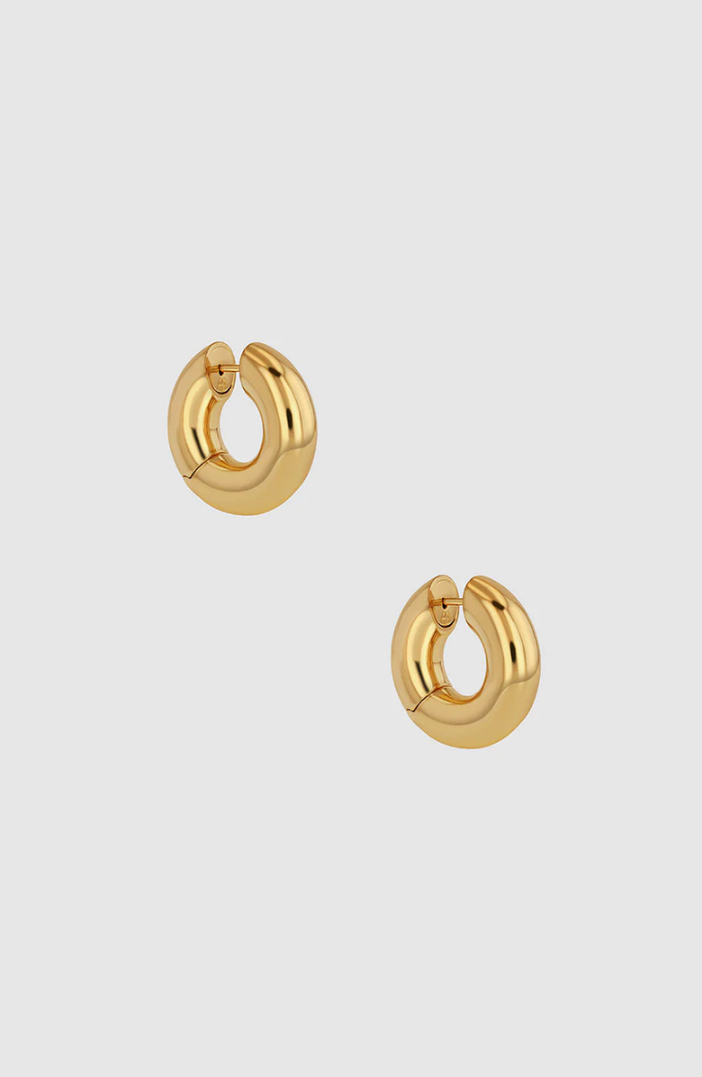 ANINE BING Bold Link Hoop Earrings, Alternate, color, Gold