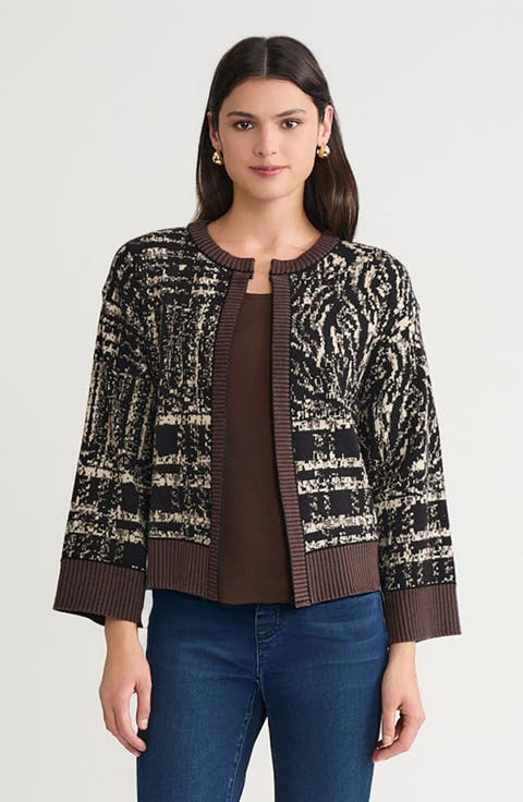 Relaxed Contrast Trim Cozy Knit Cardigan