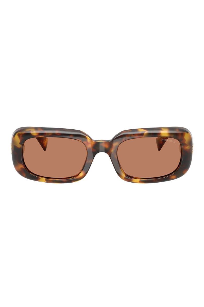 52mm Rectangular Sunglasses, Main, color, HONEY HAVANA / BROWN