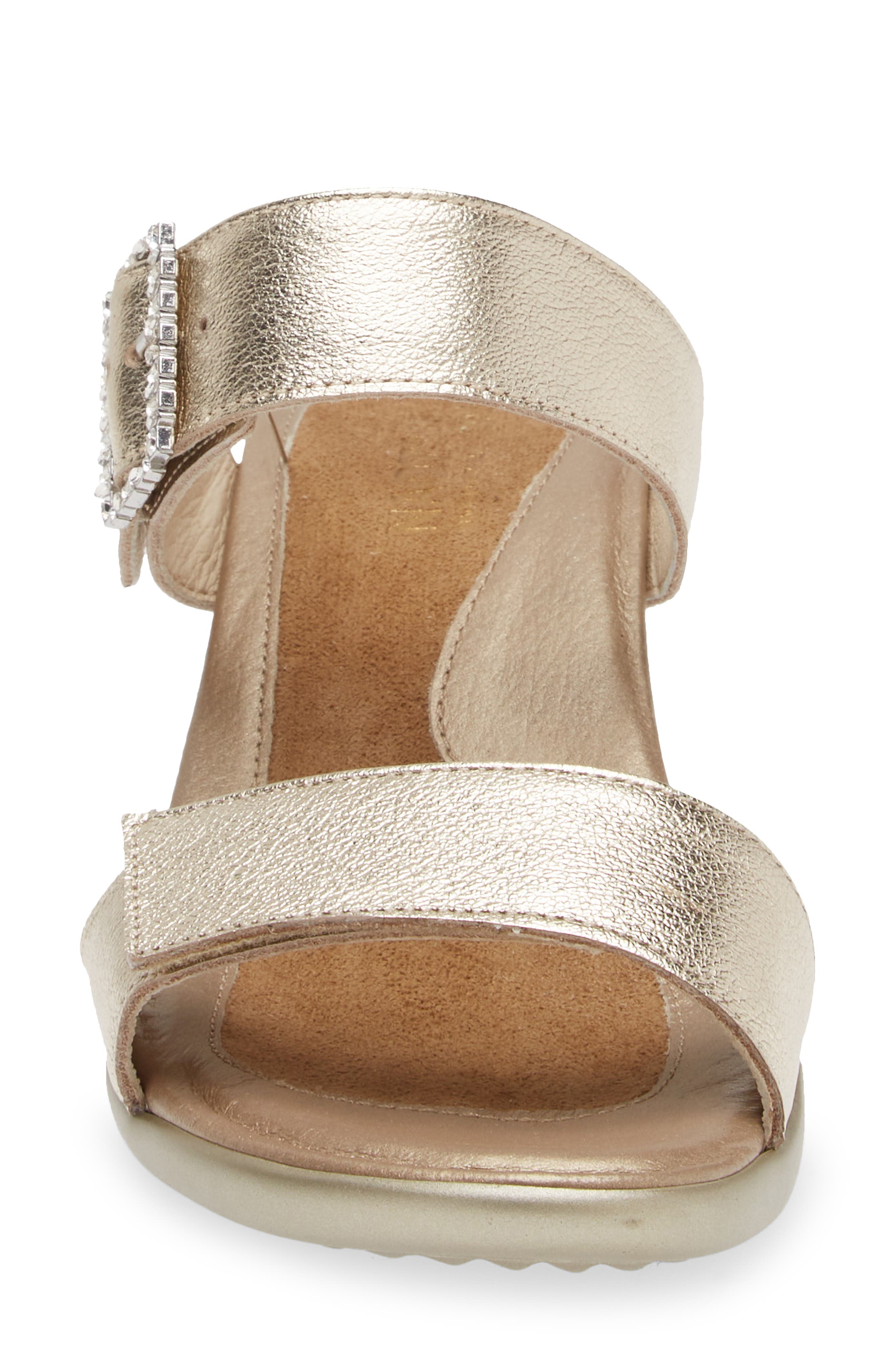 Recent Slide Sandal, Alternate, color, RADIANT GOLD LEATHER