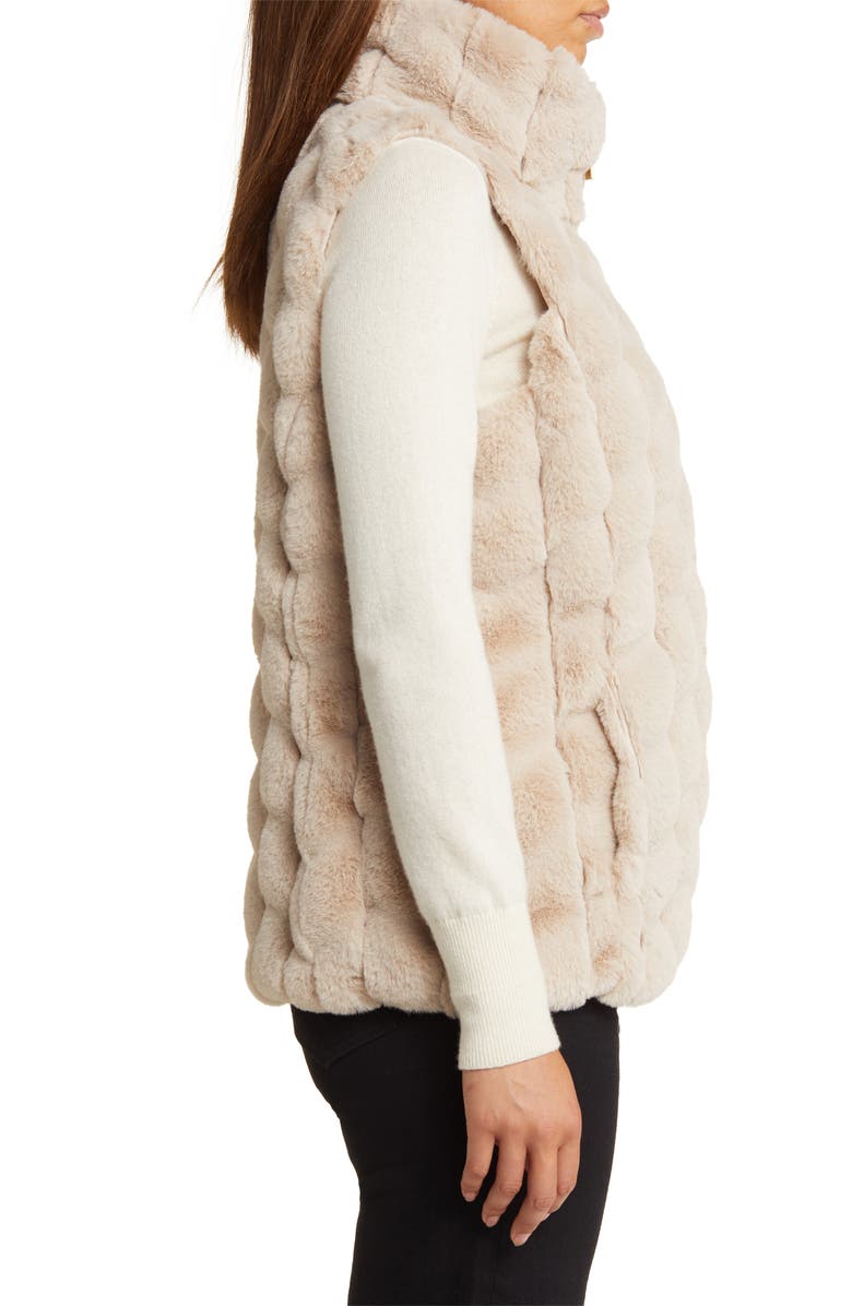 Via Spiga Reversible Faux Fur Vest, Alternate, color, Beige