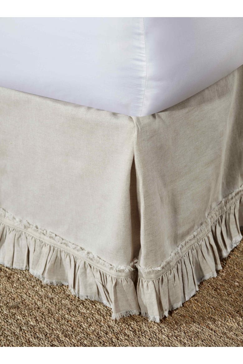 Ruffle European Linen Bed Skirt, Alternate, color, Beige