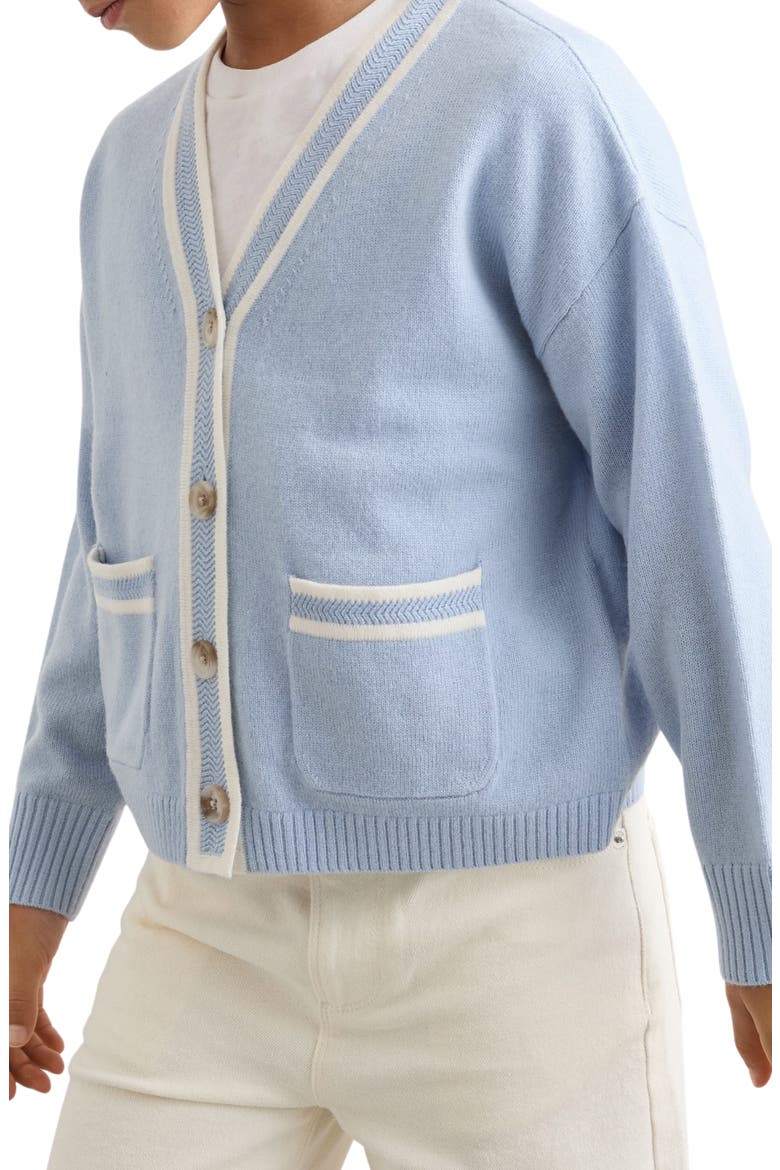 Kids' Eloise Pocket Wool & Cashmere Blend Cardigan, Alternate, color, PALE BLUE