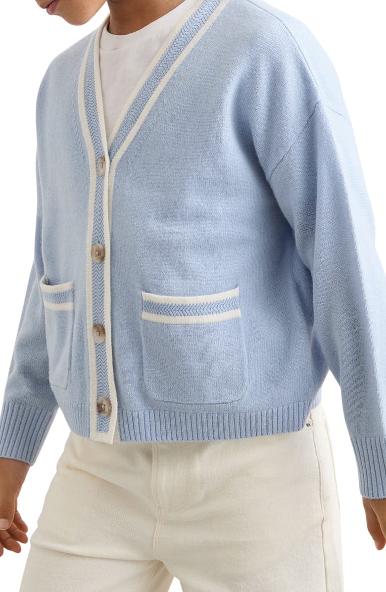 Reiss Kids' Eloise Pocket Wool & Cashmere Blend Cardigan, Alternate, color, Pale Blue