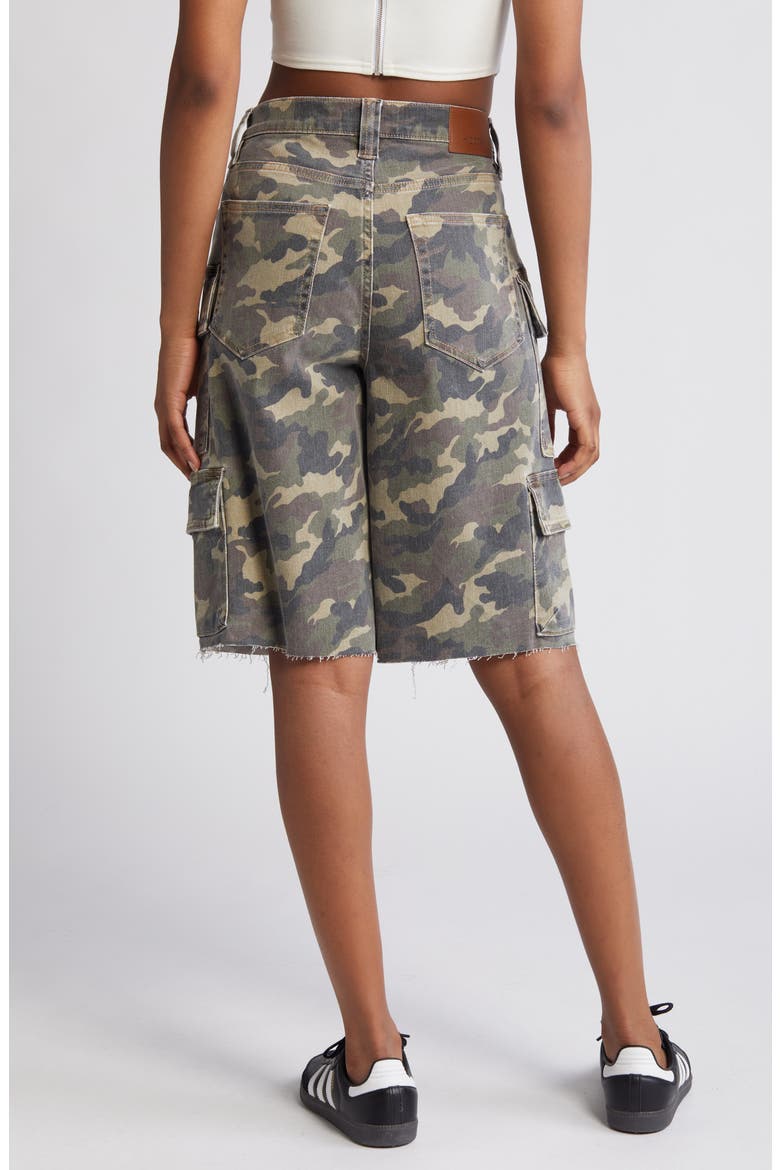 Camo Baggy Denim Cargo Shorts, Alternate, color, OLIVE