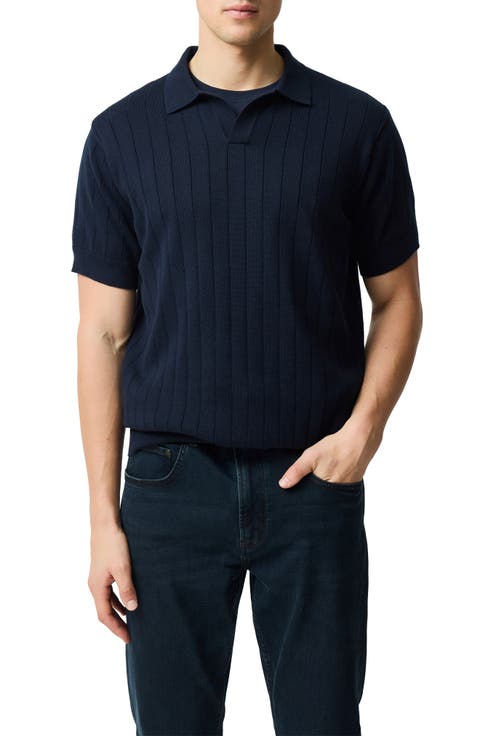 Frey's Crescent Rib Cotton Sweater Polo