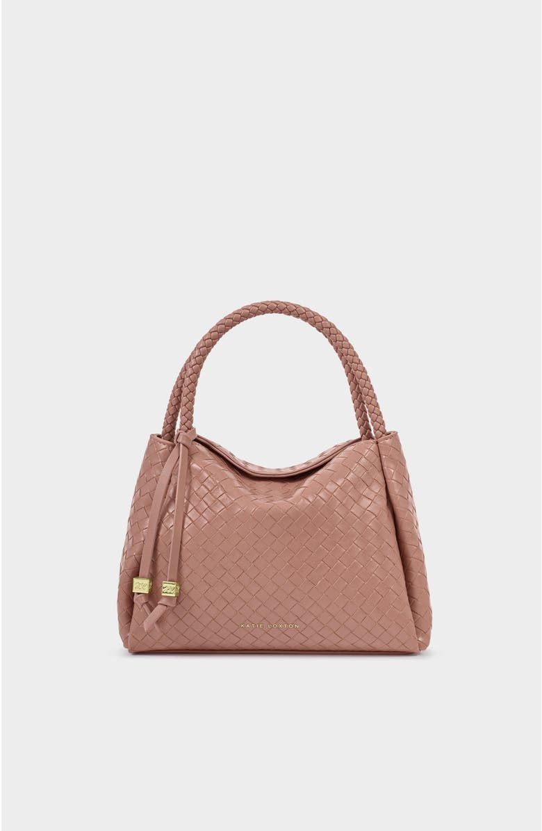 Katie Loxton Nova Woven Texture Top Handle Bag, Main, color, Pink Clay