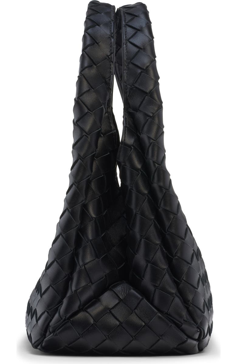 Bottega Veneta Small Campana Intrecciato Leather Shoulder Bag, Alternate, color, Black-Brass