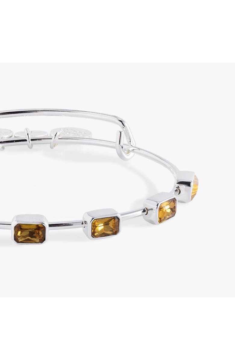 Alex and Ani November Birthstone Emerald Cut Bangle, Alternate, color, Silver