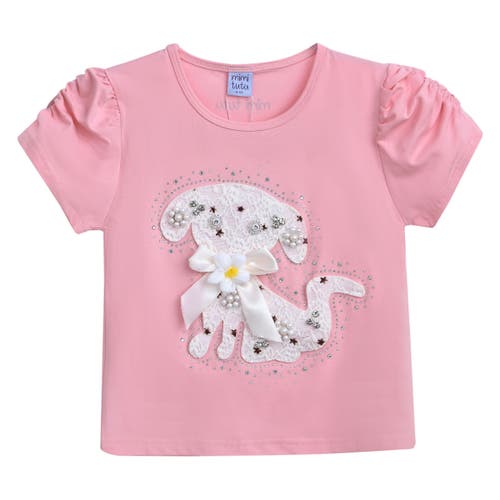 Mimi Tutu Puppy-appliqué T-shirt In Pink