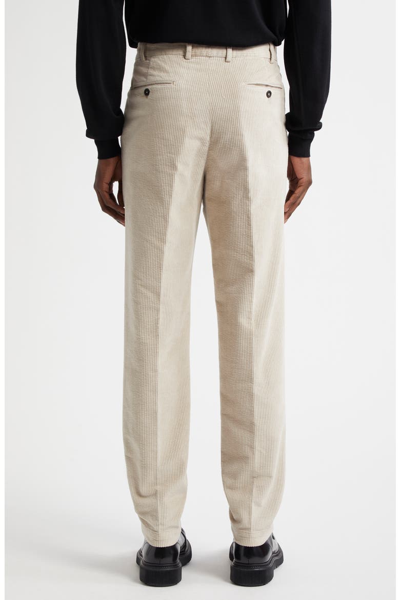 Easy Fit Pleated Corduroy Pants, Alternate, color, ALMOND/ OFF WHITE