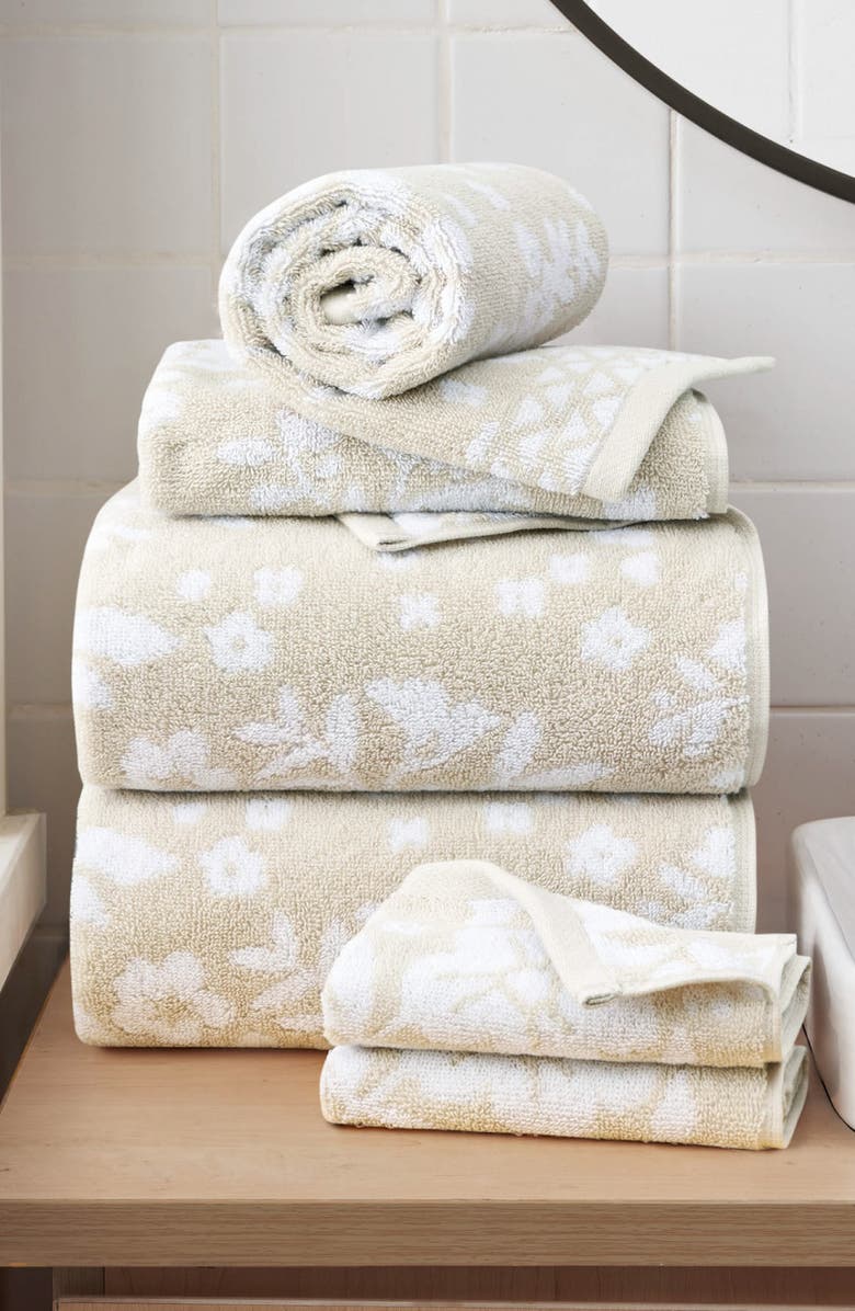 Lucky Brand Folk Floral 6-Piece Assorted Towels, Alternate, color, Beige Taupe