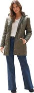 Roaman's Plus Size Leather Trim Quilted Jacket