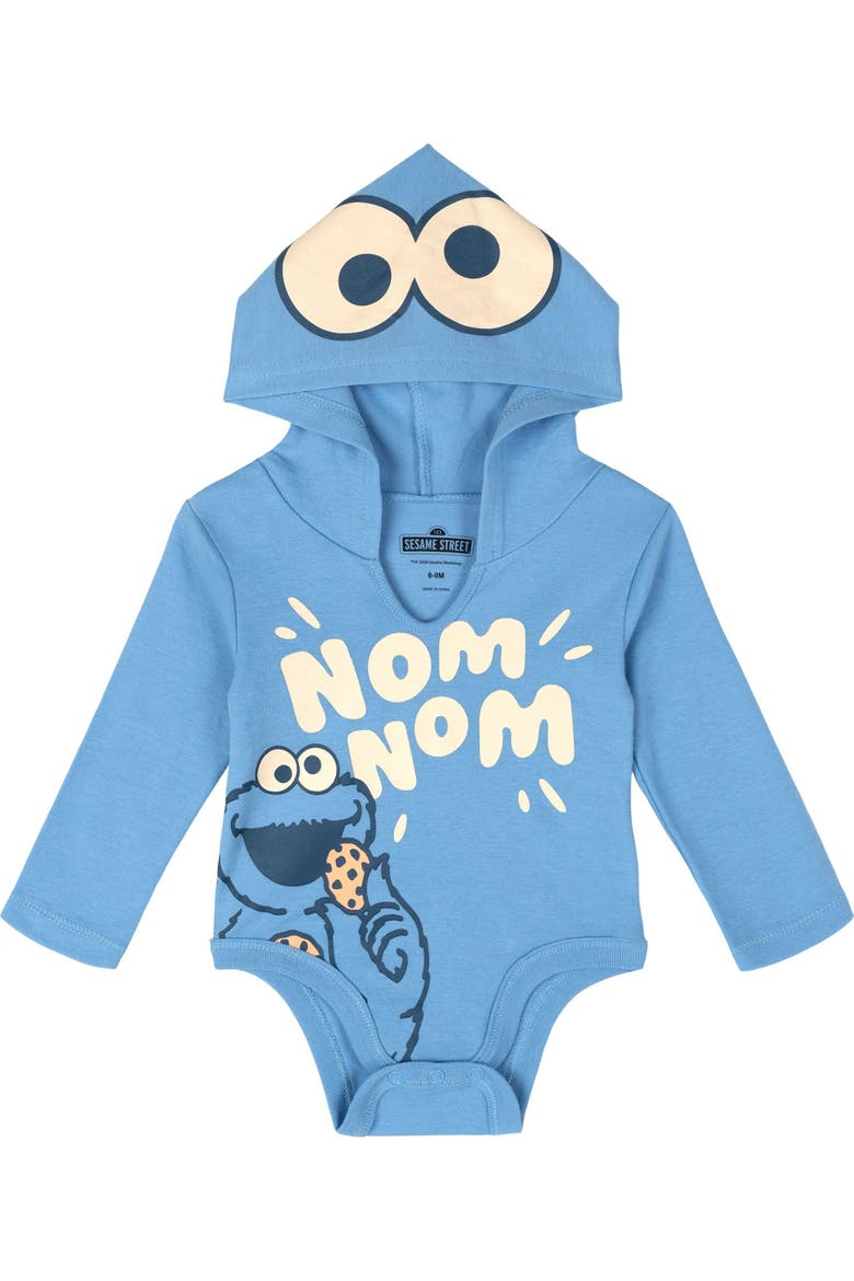3-Pack Hooded Bodysuits, Alternate, color, Blue Cream Red