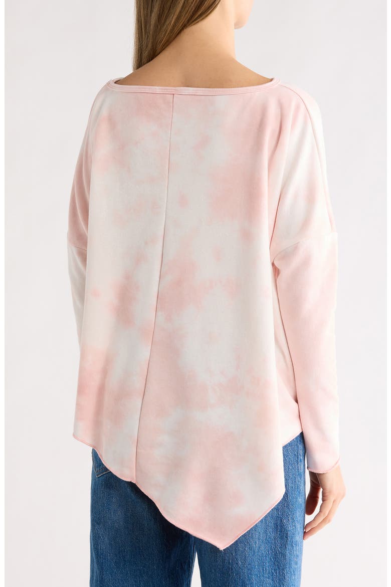 Asymmetrical High-Low Sweater, Alternate, color, PINK/ GREY SPLASH