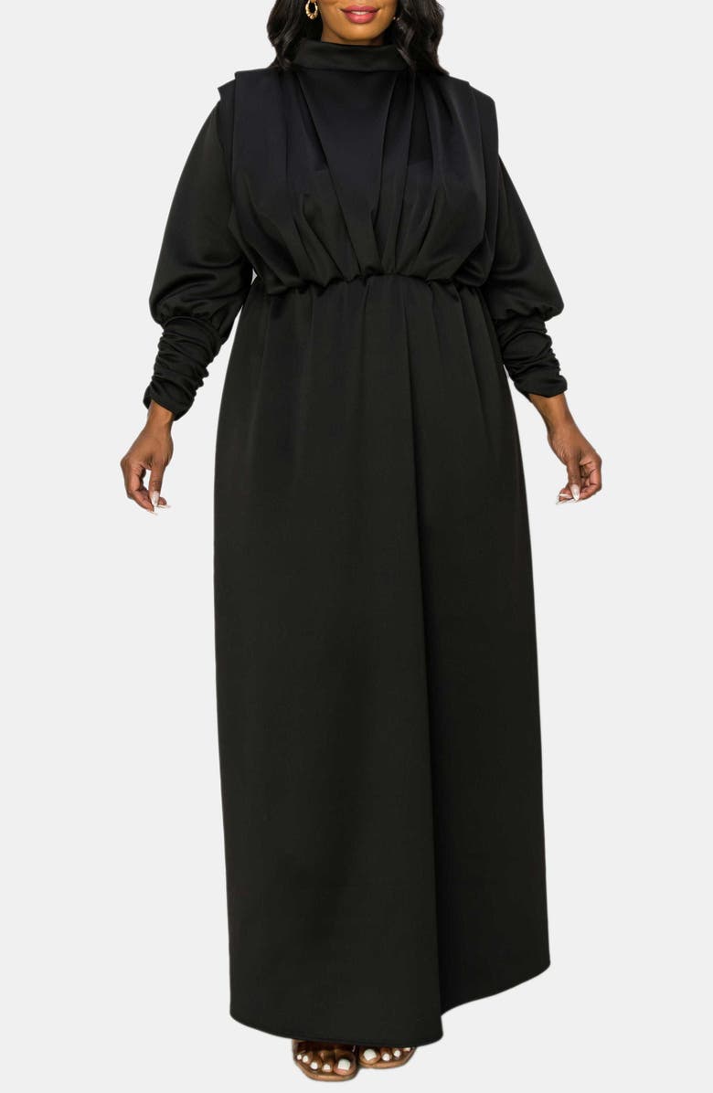 L I V D Laufey Pleated Bodice Bracelet Sleeve Stretch Dress, Main, color,