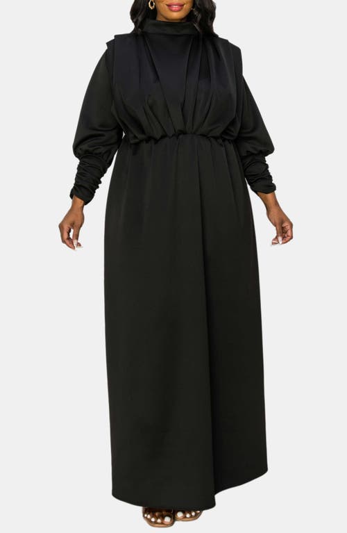 L I V D L I V D LAUFEY PLEATED BODICE BRACELET SLEEVE STRETCH DRESS 