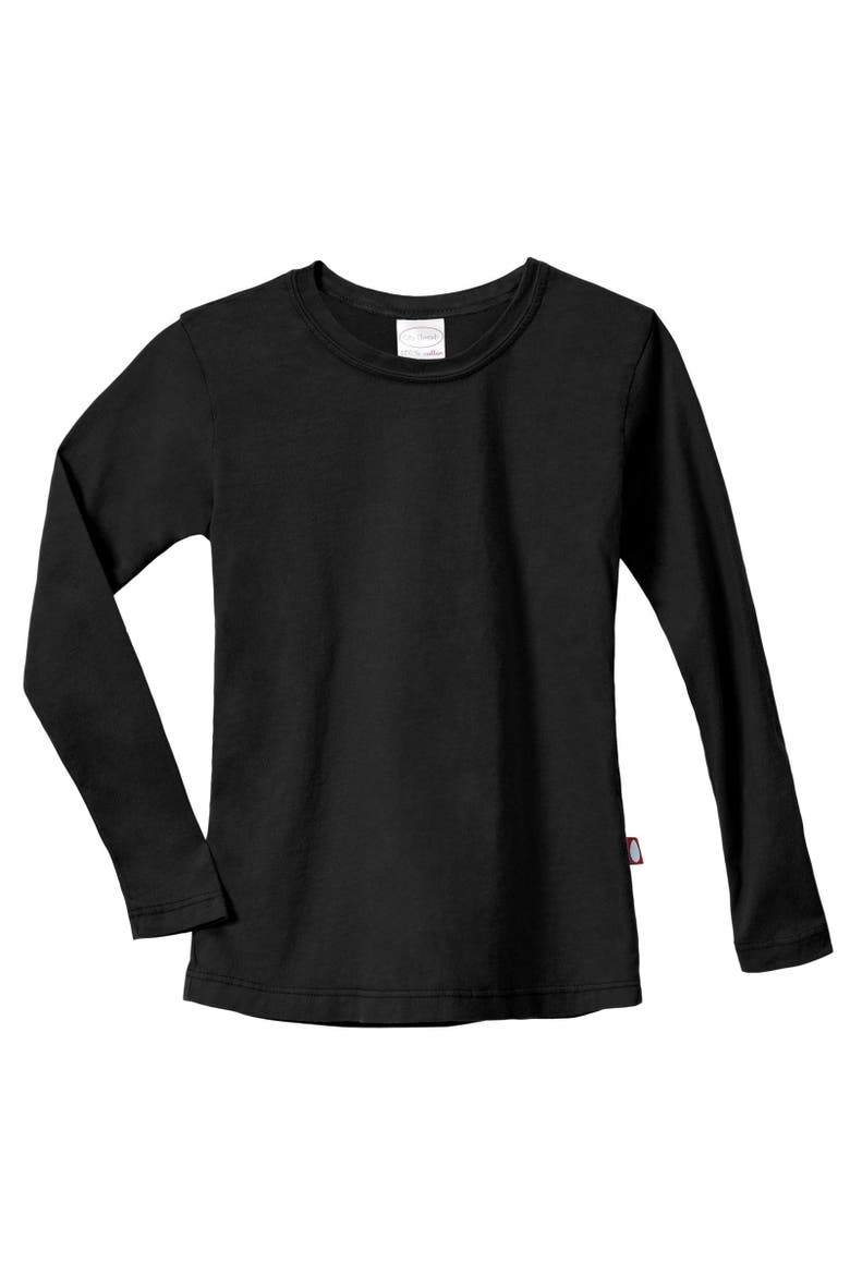 Baby Girls Long Sleeve Soft 100% Cotton Jersey T-Shirt, Alternate, color, Black
