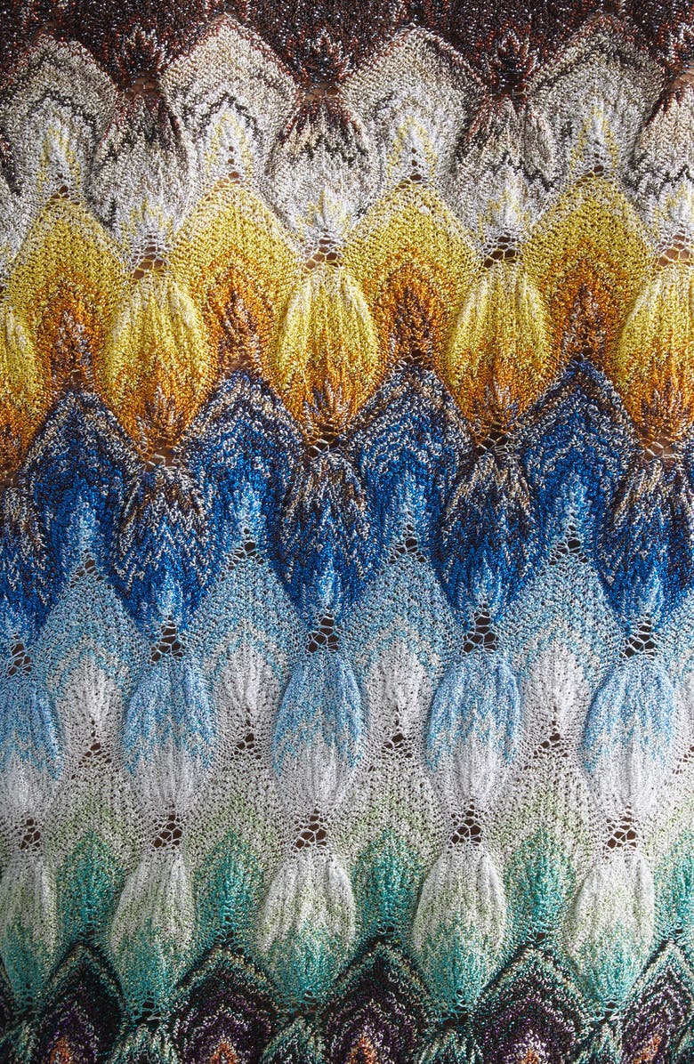 Missoni Metallic Zigzag Raschel Knit Duster Cardigan, Alternate, color, Multicolor On Black Base