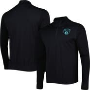 LEVELWEAR Men's Levelwear Black Brooklyn Nets Nano Engineered Knit Fabric Quarter-Zip Jacket