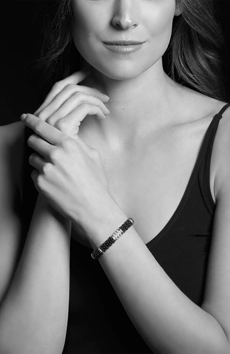 LAGOS Black Caviar Ceramic & Diamond Bracelet, Alternate, color, Silver