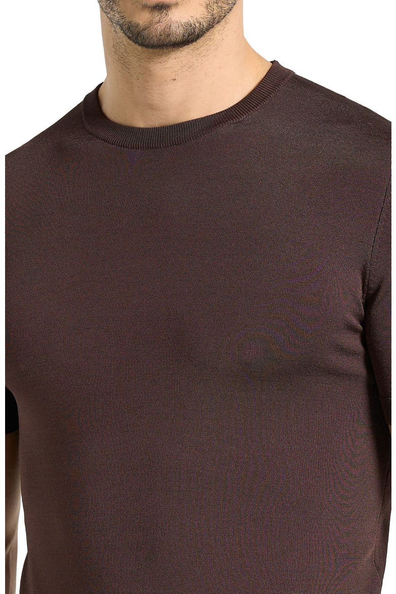 Ellis Luxe Knitted T-Shirt, Alternate, color, Brown