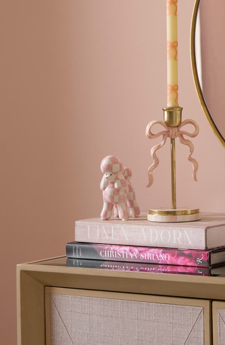 MACKENZIE CHILDS It's All About the Bow Ceramic Poodle, Alternate, color, Pink Multi