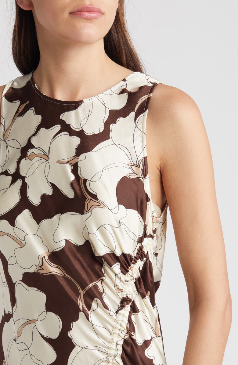 Rails Gabriella Floral Ruched Satin Midi Dress, Alternate, color,