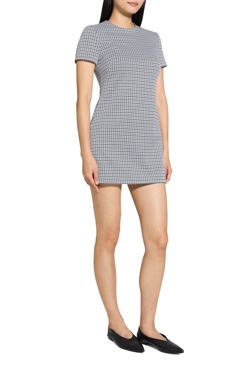 Short Sleeve A-Line Mini Dress, Alternate, color, FOG MULTI