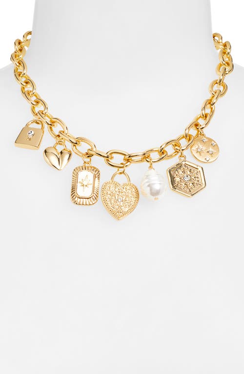 Nordstrom Rack Sentiment Charm Collar Necklace In Gold